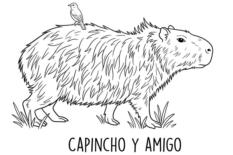 Carpincho para colorear imprimir