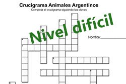 crucigrama de animales de Argentina